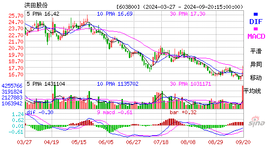 603800道森股份MACD