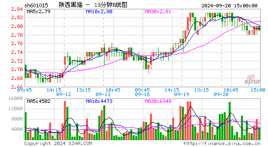 601015陕西黑猫十五分K线