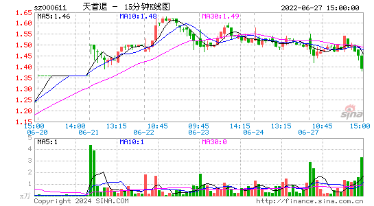 000611天首退十五分K线