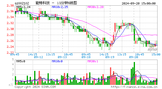 002102ST冠福十五分K线