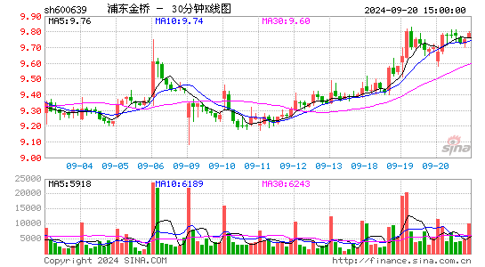 600639浦东金桥三十分钟K线