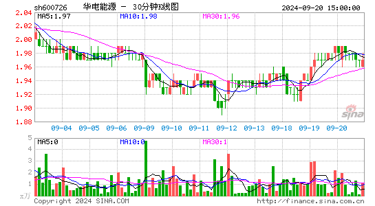 600726*ST华源三十分钟K线