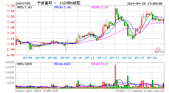 600768宁波富邦三十分钟K线