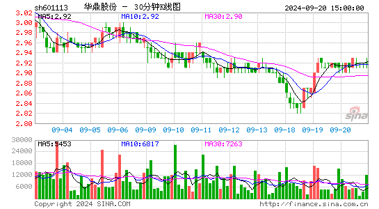 601113华鼎股份三十分钟K线