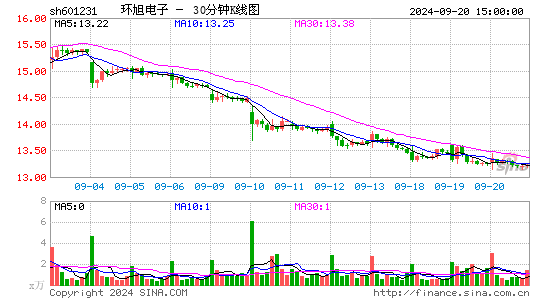 601231环旭电子三十分钟K线