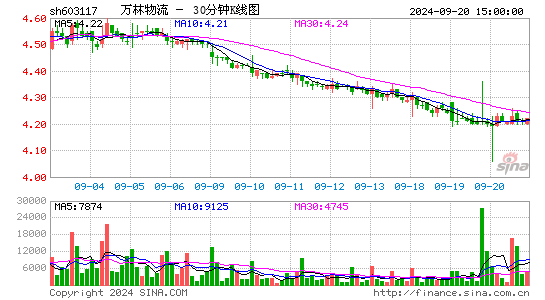 603117ST万林三十分钟K线