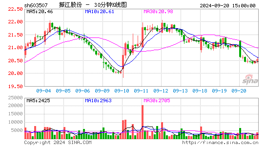 603507振江股份三十分钟K线