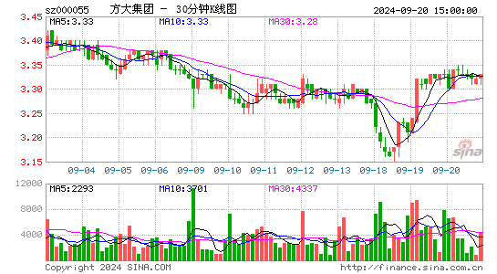 000055方大集团三十分钟K线