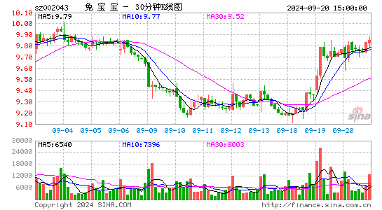 002043兔宝宝三十分钟K线