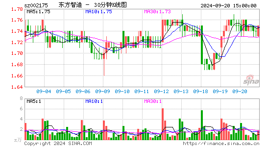 002175东方智造三十分钟K线