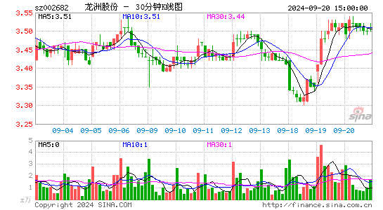 002682龙洲股份三十分钟K线