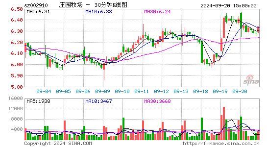 002910庄园牧场三十分钟K线