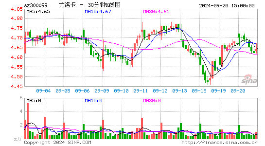 300099精准信息三十分钟K线