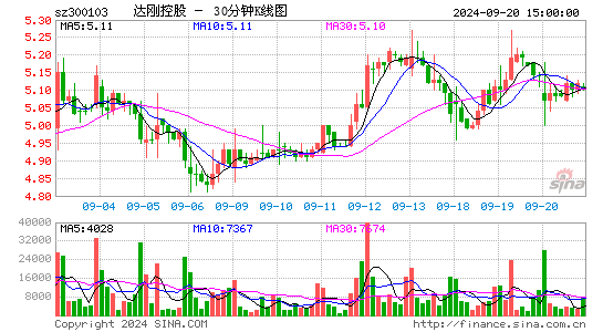 300103达刚控股三十分钟K线