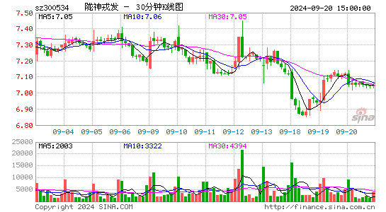 300534陇神戎发三十分钟K线