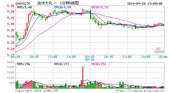 600230沧州大化五分K线
