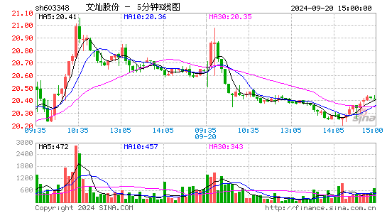 603348文灿股份五分K线