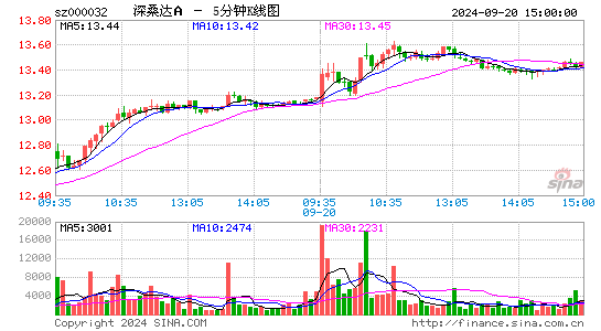 000032深桑达A五分K线