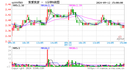 000560我爱我家五分K线