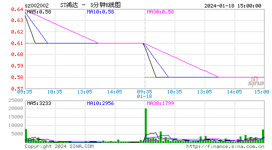 002002鸿达兴业五分K线