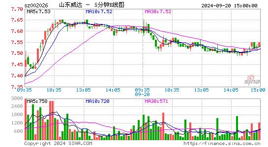 002026山东威达五分K线