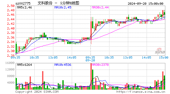 002775文科园林五分K线