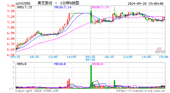 002856美芝股份五分K线