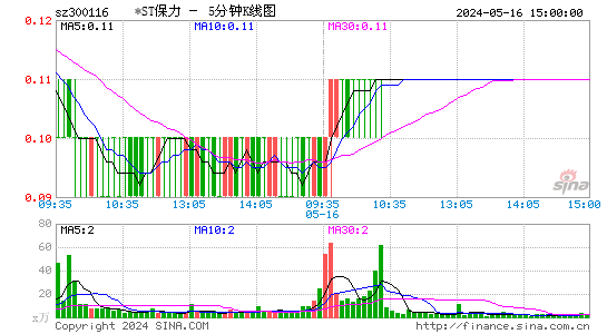 300116保力新五分K线