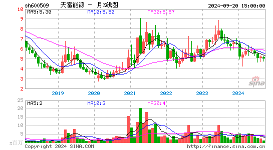 600509天富能源月K